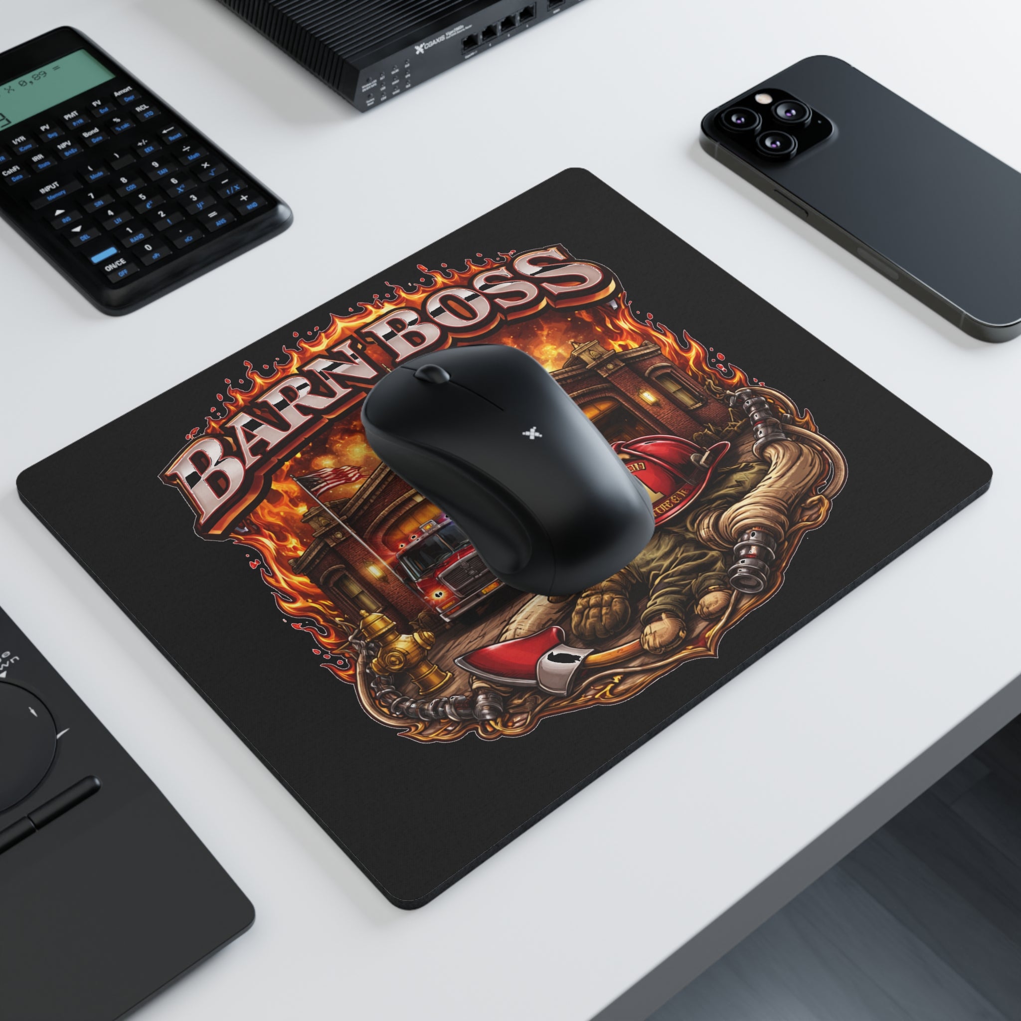 Firefighter Barn Boss Mouse Pad